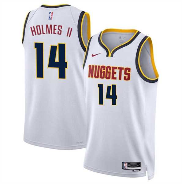 Mens Denver Nuggets #14 DaRon Holmes II White 2024 Draft Association Edition Stitched Basketball Jersey Dzhi